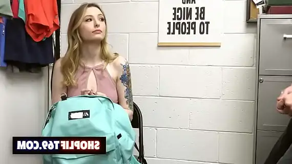 blonde teen ailee anne fucked by the female security guard brooklyn gray and her collegue for stealing a dildo 1733440595